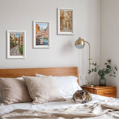 Posterpaket Charmiga gator och fontäner i pittoresk arkitektur