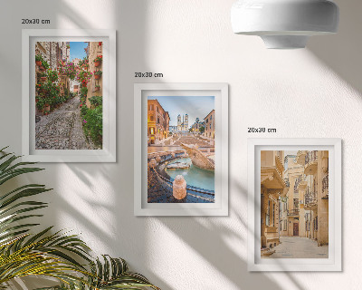 Posterpaket Charmiga gator och fontäner i pittoresk arkitektur