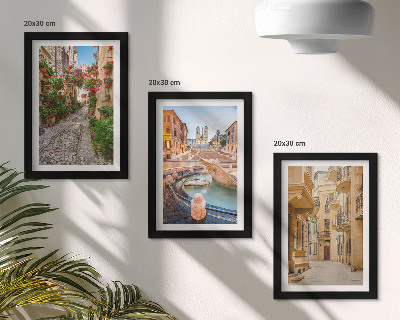 Posterpaket Charmiga gator och fontäner i pittoresk arkitektur