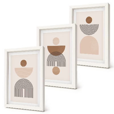 Posterpaket Abstrakta former i nyanser av brunt och beige