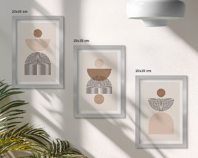 Posterpaket Abstrakta former i nyanser av brunt och beige
