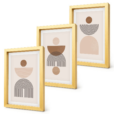 Posterpaket Abstrakta former i nyanser av brunt och beige