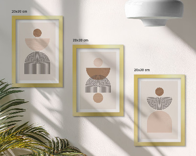 Posterpaket Abstrakta former i nyanser av brunt och beige