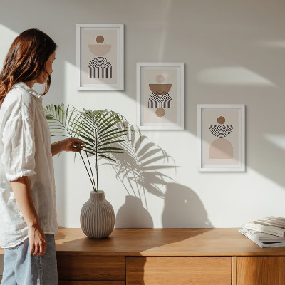 Posterpaket Abstrakta former i nyanser av brunt och beige