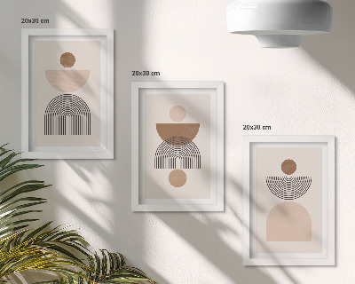 Posterpaket Abstrakta former i nyanser av brunt och beige