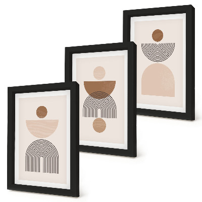 Posterpaket Abstrakta former i nyanser av brunt och beige
