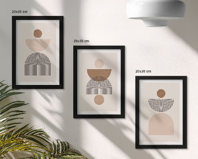 Posterpaket Abstrakta former i nyanser av brunt och beige