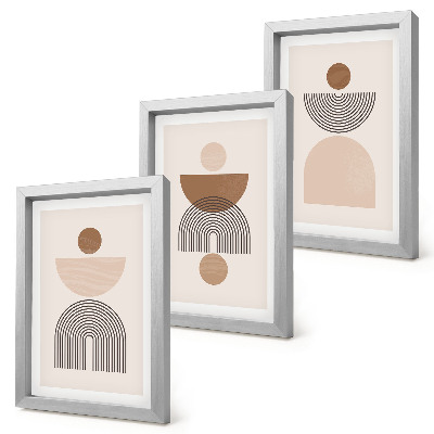 Posterpaket Abstrakta former i nyanser av brunt och beige
