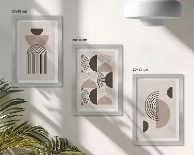 Posterpaket abstrakta geometriska mönster i minimalistisk stil
