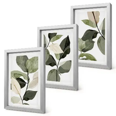 Triptyk med växtmotiv i boho-stil tavlor med ram