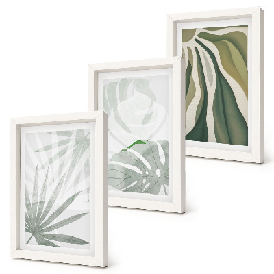 Posterpaket Plantera blad i nyanser av grönt och grått