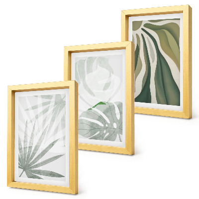 Posterpaket Plantera blad i nyanser av grönt och grått