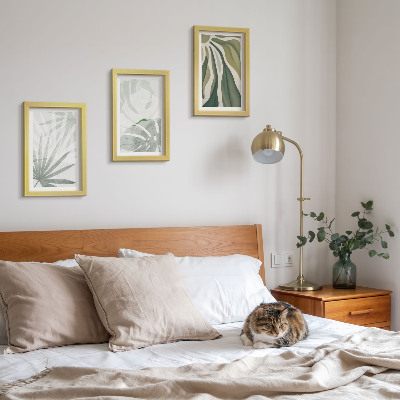 Posterpaket Plantera blad i nyanser av grönt och grått
