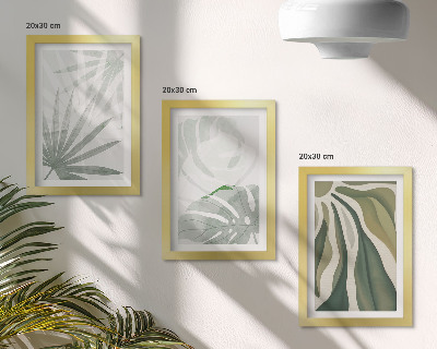 Posterpaket Plantera blad i nyanser av grönt och grått