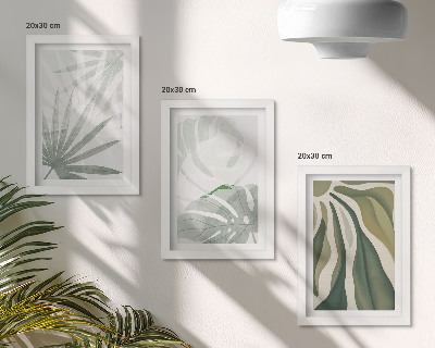 Posterpaket Plantera blad i nyanser av grönt och grått
