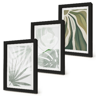 Posterpaket Plantera blad i nyanser av grönt och grått