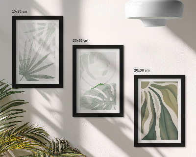 Posterpaket Plantera blad i nyanser av grönt och grått