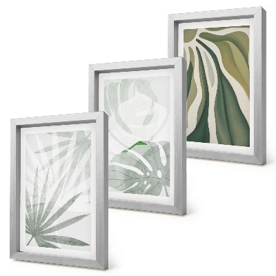 Posterpaket Plantera blad i nyanser av grönt och grått