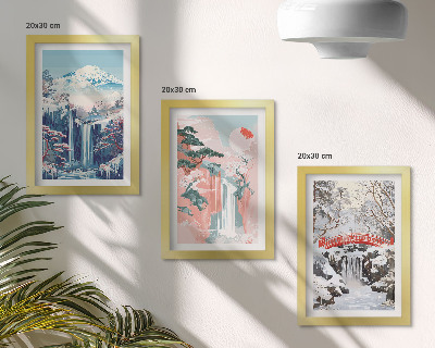 Posterpaket Bergslandskap och vattenfall under olika årstider