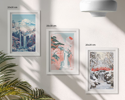 Posterpaket Bergslandskap och vattenfall under olika årstider