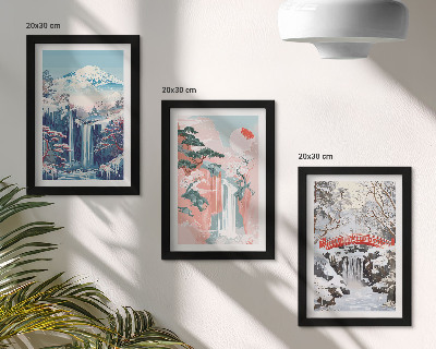 Posterpaket Bergslandskap och vattenfall under olika årstider