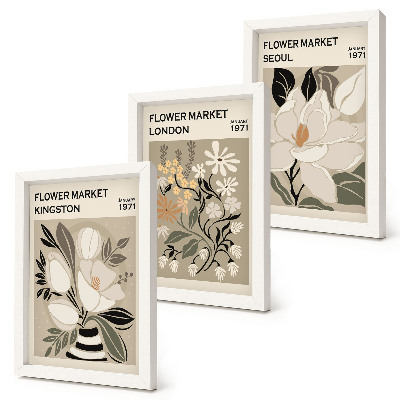 Posterpaket Retroblommor från olika städer runt om i världen