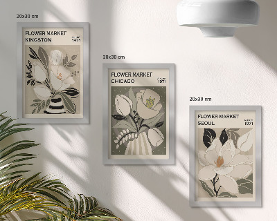 Posterpaket Blommor från marknaderna i Kingston, Chicago och Seoul i retrostil