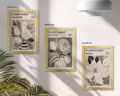 Posterpaket Blommor från marknaderna i Kingston, Chicago och Seoul i retrostil