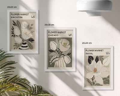 Posterpaket Blommor från marknaderna i Kingston, Chicago och Seoul i retrostil