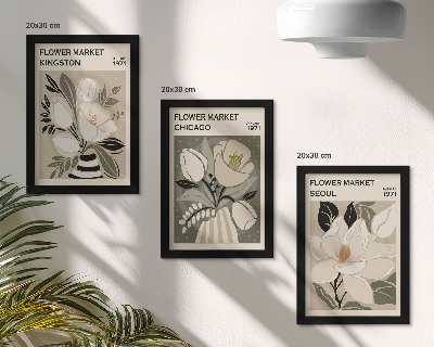 Posterpaket Blommor från marknaderna i Kingston, Chicago och Seoul i retrostil