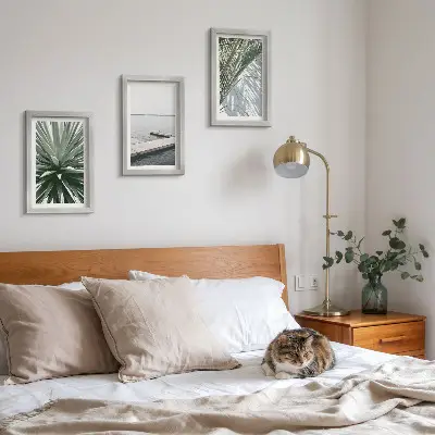 Posterpaket med motiv av palmblad och träpir