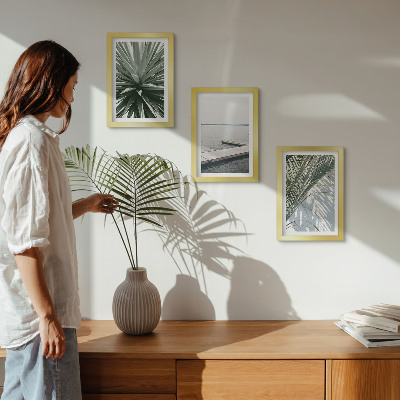 Posterpaket Palmbladväxt och träpir
