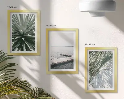 Posterpaket med motiv av palmblad och träpir