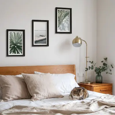 Posterpaket med motiv av palmblad och träpir
