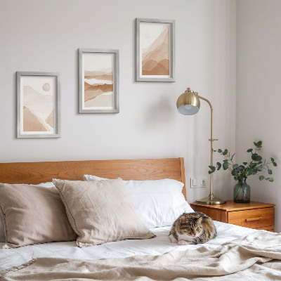 Posterpaket Abstrakta landskap i nyanser av brunt och beige