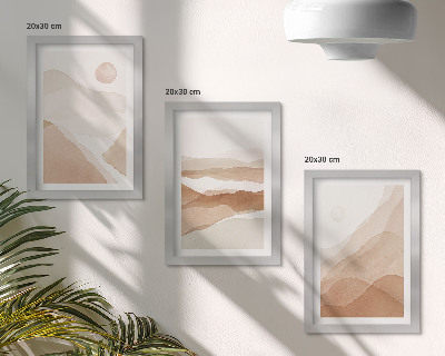 Posterpaket Abstrakta landskap i nyanser av brunt och beige