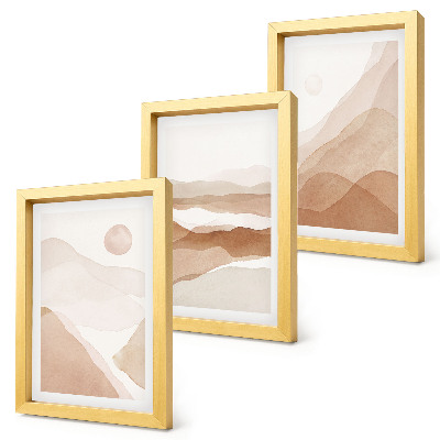 Posterpaket Abstrakta landskap i nyanser av brunt och beige