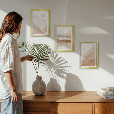 Posterpaket Abstrakta landskap i nyanser av brunt och beige