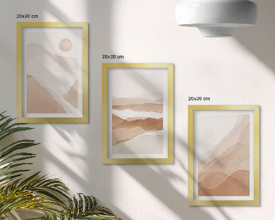 Posterpaket Abstrakta landskap i nyanser av brunt och beige
