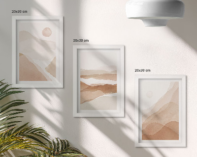 Posterpaket Abstrakta landskap i nyanser av brunt och beige