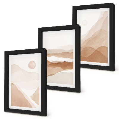 Posterpaket Abstrakta landskap i nyanser av brunt och beige