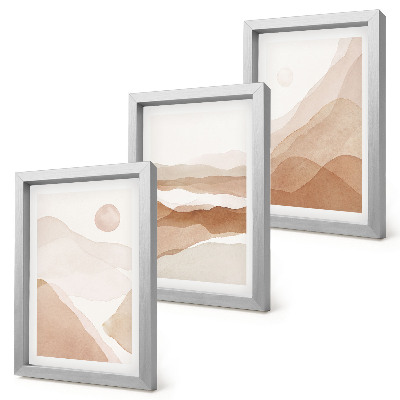 Posterpaket Abstrakta landskap i nyanser av brunt och beige