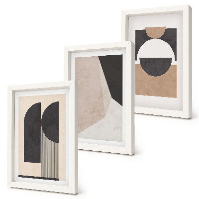 Posterpaket Abstrakta former i nyanser av beige och brunt