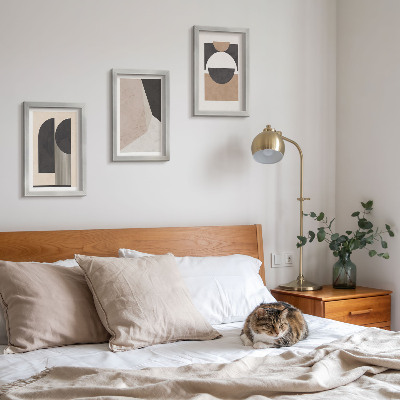 Posterpaket Abstrakta former i nyanser av beige och brunt