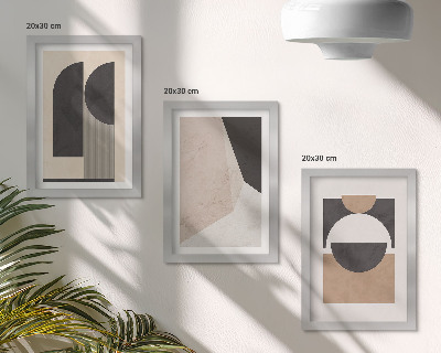 Posterpaket Abstrakta former i nyanser av beige och brunt
