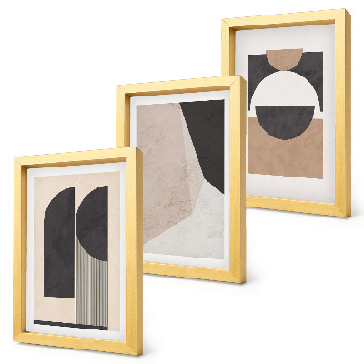 Posterpaket Abstrakta former i nyanser av beige och brunt