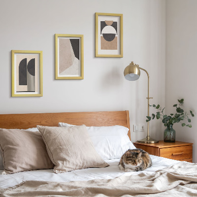 Posterpaket Abstrakta former i nyanser av beige och brunt