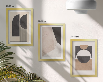 Posterpaket Abstrakta former i nyanser av beige och brunt