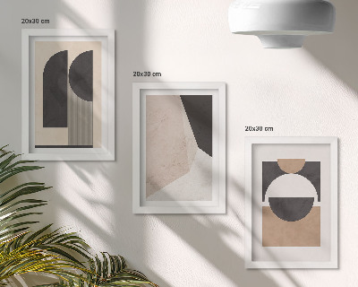 Posterpaket Abstrakta former i nyanser av beige och brunt