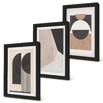 Posterpaket Abstrakta former i nyanser av beige och brunt
